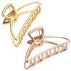 HH&LL Hair Clips, Metal Hair Claw Barrette Clamp Jaw for Women (2, Gold+ Rose Golden)