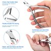 HIFAU 8PCS Premium Cuticle Nippers Pusher Manicure Tools Set, Professional Ingrown Toenail File, Cuticle Remover Trimmer Cutters Tool Gel Nail Art Kit, Stainless Steel, Travel, Gift