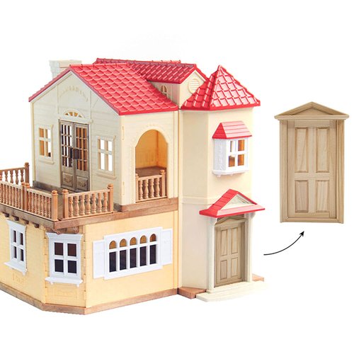 AUEAR, 1:12 Dollhouse Miniature Furniture Unpaint Wooden Doors for DIY Scene Doll Home Furniture Craft (4 Panel)