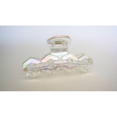 Generic Clear transparent iridescent design hair claw clip for long fine hair