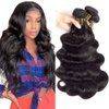 QTHAIR 12A Brazilian Virgin Body Wave Human Hair(20" 18" 16" 14",400g,Natural Black)100% Unprocessed Body Wave Brazilian Virgin Human Hair Extensions Weave Brazilian Body Wave Human Hair
