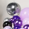 Halloween Purple and Black Silver Balloon Garland Arch Kit 132pcs withe Starburst disco ball Foil Balloons for girl 15/16th birthday New Year Wedding Prom Halloween Party Decoration