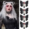 4 Pcs Gothic Butterfly Hair Clips Black Skull Butterfly Hair Barrettes Non Slip Alligator Hairpins Goth Hold Hair Jaw Clips Hair Accessories for Women Cosplay Costumes Halloween Carnival Party