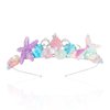 GAFATORY Mermaid Tiara for Women Adult Crown Fishtail Tiaras Starfish Pearl Tiara Ocean Theme Halloween Custome Pink Purple Crown for Mermaid Party Decorations