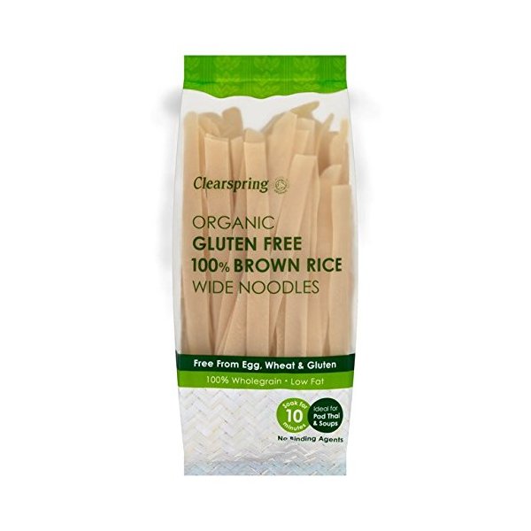 Clearspring - Organic Gluten Free 100% Brown Rice Wide Noodles - 200g