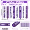 Gisafai 48 Pcs Domestic Violence Awareness Nail File Purple Ribbon Emery Board Domestic Violence Gift Bulk Mini Double Sided Manicure Tools for Natural Acrylic Nails Charity Public Social Event