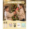 Texpot Mini Karaoke Machine with 2 Wireless Microphones, Kids Toys Portable Bluetooth Speaker for Kids Adults Toddler, Christmas Girls Toys for 4 5 6 7 8 9 10 12 Year Old Birthday Gift Ideas(Beige)