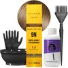 MOEHAIR Hair Coloring Kit | 9N Permanent Hair Color (Very Light Blonde), 20 Volume Developer 6%, Coloring Brush, Gloves & Mixing Bowl | Keratin Infused Color | Gray Coverage | Adds Shines & Softness
