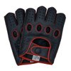 Riparo Mens Genuine Leather Reverse Stitched Half-Finger Driving Motorcycle Gloves (Medium, Black/Red)
