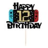 Bekaterea Video Game Happy 12th Birthday Cake Topper，Video Game Boy's 12th Birthday Level Up Party Cake decoration，boy girl gamer cake decoration，Video Game Theme Party Supplies