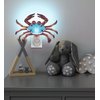 Puzzled Glass Art Night Light, Plug in Decorative Socket Lamp, Manual On & Off Portable Lights for Stairway, Bedroom, Bathroom, Nursery, Home Accessory & Kitchen Decor - Crab