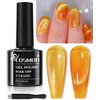 COSMOO Wide Amber Cat Eye Gel Nail Polish Golden Spar Magnetic Gel Polish Fall Winter Cat Eye Magnetic Gel Polish with Magnetic Stick