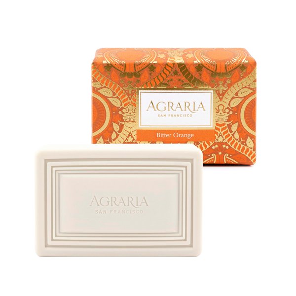 AGRARIA Luxury Bath Bitter Orange Soap Bar, French Triple Milled Soap, Moisturizing Shea Butter & Kukui Oil Bar Soap for Men and Women, 8 oz