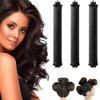 Rukebu Heatless Hair Curlers for Overnight Curls, No Heat Curl Rods with Hook for Long & Medium Blowout Hair (Black)