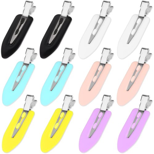 12 Pcs No Crease Hair Clips, No Bend Hair Clips, Makeup Clips For Styling Sectioning, Small Duck Billed Clips for Women Girls Thick Thin Hair