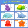 Mold Free Baby Bath Toys for Kids Ages 1-3,No Hole No Mold Sea Animal Bathtub Toys for Infant 6-12-18 Months, Tub Toys Toddlers 2-4 Year Old Boys Girls(6 Pcs with Storage Bag)