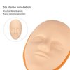 JimKing Tattoo Practice Skin Head, 3pcs Soft Rubber Fake Skin for Permanent Makeup Microblading Eyebrow Lip Eyeliner Tattooing, 1pcs Facial Tattoo Training Skin Support Base