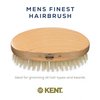 Kent MG3 Natural Boar Bristle Brush for Men's Grooming - 360 Wave, Beard Straightener and Scalp Care