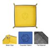 KISLANE Dice Tray 4 Pieces Folding Dice Tray, Felt Dice Tray Holder for DND, RPG, MTG and Other Board Games (Rose Red, Gray, Yellow and Blue)