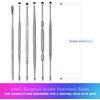 Stainless Steel Ear Curette Cleansing Kit - 6 Piece Set with Spiral Spring Pick Unclogger, Thorough Ear Wax Removal and Storage Case