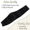 Easyouth Wire Hair Extensions Real Human Hair Black Human Hair Wire Hair Extensions with Transparent Headband Jet Black #1 Invisible Wire Human Hair Extensions 18 inch 80g