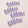 TBRZTR Press on Nails Medium Almond False Nails Waves of Light Fake Nails Artificial Acrylic Nails with Rhinestones Design Full Cover Glossy Reusable Coffin Nails Glue on Nails for Women 24Pcs