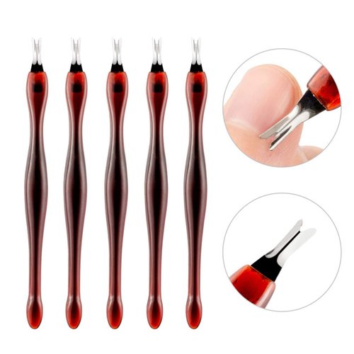 40pcs Dead Skin Trimmer Cuticle Remover Daily Life Accessories Cuticle Peeler Scrapers V- Shaped Fork Manicure Stainless Spatula Pedicure Cuticle Pusher Dead Skin Shovel Nail