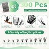 DIY Lash Extension Kit KEYYOU 300Pcs Individual Eyelash Extension Kit 50D 0.07D Curl 9-18MIX Lash Clusters Kit with Lash Glue Remover Applicator Easy to Use for Beginners(Kit-50D-0.07D,9-18MIX)