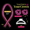 The Queen Curl Satin Headband for Heatless Overnight Curls & Frizz-Free Waves on All Hair Types | Sleep-In Hair Curlers with Hair Clip & Scrunchies (Pink Leopard)