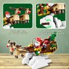 KAZI Santa's Sleigh Building Toys for Kids,Santa Sleigh Toys Sets with Santa Claus and Reindeer,Christmas Decorations for Tabletop & Home,Christmas Party Favors, for Boys Girls Ages 8+