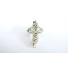 Shiny silver tone metal lotus flower alligator hair claw clip fine hair