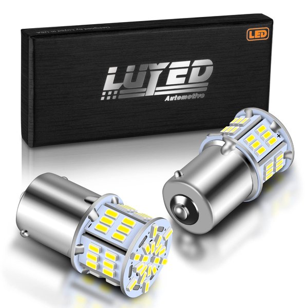 LUYED 2 x 650 Lumens 12v-24v 1156 1141 1003 3014 54-EX Chipsets Led Bulb Used For Back Up Reverse Lights,Brake Lights,Tail Lights,Rv light,Xenon White