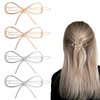 4Pcs Metal Bow Hairpins, Hair Clips for Women Girls,Gold and Silver Bowknot Barrettes Simple Bow Hair Barrettes, Bow Hair Clips and Hair Pin