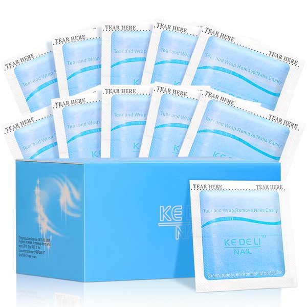Nail Polish Remover Pads Acetone Nail Polish Remover 100PCS Gel Nail Wipes Individually Wrapped Lint Free Nail Wipes, Gel Nail Wrap Remover Nail Cleaner Pads Soak Off Remover for Acrylic Nails