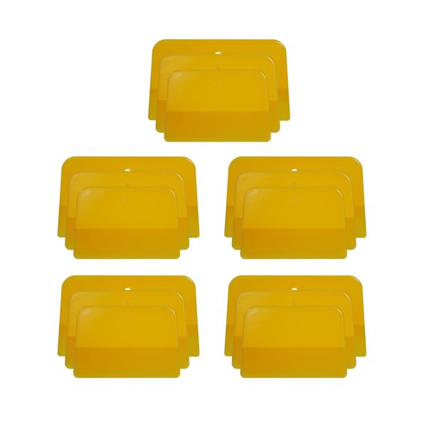 KREFINISH Body Filler Spreaders (3 Sizes, 15Pieces) - Yellow Reusable Plastic Spreader Auto Body Spreader for Automotive Fillers, Putties, Glazes, Caulks and Paint