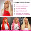 18Inch 613 Blonde Lace Front Wig Human Hair 13x4 Lace Frontal Straight Wigs Human Hair Pre Plucked with Baby Hair 150% Density Transparent Lace Frontal Straight Wigs for Woman with Natural Line