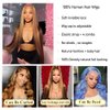 XZZ 26 Inch Ombre Highlight Lace Front Wig Human Hair 13x4 Transparent HD Lace Front Wigs Pre Plucked With Baby Hair Honey Blonde 4/27 Color Straight Lace Front Wigs 150% Density Glueless Frontal Wig
