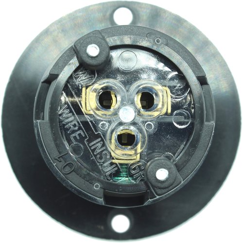 Journeyman-Pro 5278 15 Amp 120-125 Volt, NEMA 5-15 Flanged Inlet, Black Commercial Grade, 2 Pole-3 Wire, Straight Blade Plug Charger Receptacle