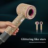 Gengki Self-Adhesive Bling Rhinestone Sticker Decal for Dyson Supersonic Hair Dryer, Universal Sparkle Crystal Cover for Dyson Blow Dryer Diamond Protector (Champagne)