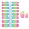 SILPECWEE 5 Sheets Rainbow Nail Wraps Nail Polish Stickers Self Adhesive Nail Polish Strips Gel Nail Strips Ombre Nail Design Fingernail Manicure Sticker Nails for Women with 1pc Nail File