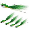 Shaddock Fishing Bucktail Jig Fluke Lures Saltwater Freshwater Fishing Baits Assorted Kit Bass Striper Bluefish Surf Fishing Size 1/4-2ounce Pack of 3