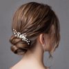 Latious Wedding Bride Pearl Hair Side Comb Silver Rhinestone Bridal Hair Clips Crystal Hair Pieces Hair Accessories for Women and Girls (Silver)