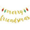 Gold Merry Friendsmas Banner Friendsmas Christmas Banner Merry Friendsmas Party Decorations for Friendsmas Christmas Party Banner Decorations, Xmas Holiday Office Home Decor