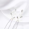 6 Pieces Pearl Crystal Bridal Hair Pins Rhinestone Flower Wedding Hair Piece Vintage Hair Accessory Party Hair Pins for Bride, Bridesmaids, Flower Girls (Silver)