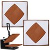 Zhengmy 2 Pcs Heat Press Cover Protector 15x15 Inch Non Stick High Temperature Reusable Heat Press Platen Wrap Cover for Protecting Sublimation Machine Projects Brown and White