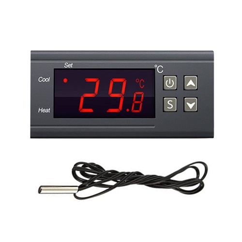 Digital Temperature Controller STC-1000 Digital LED Display DC 12V 10A Celsius Heating Cooling Centigrade Thermostat Sensor 2 Relay Output with NTC 10K Thermistor Sensors Temperature Probe