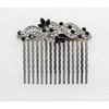 Faship Gorgeous Black Small Floral Hair Comb