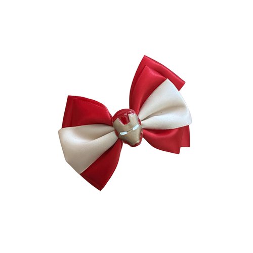 Super Hero Red and Gold Iron Inspired Hair Bow/ 4 inch Bow/Birthdays and Cosplay