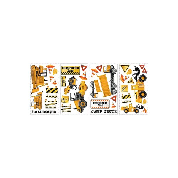 RoomMates RMK2330SCS Construction Trucks Peel and Stick Wall Decals
