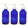 Grand Parfums EMPTY 8 Oz amber Plastic Soap Dispenser Bottles with White Lotion Pumps, for Gel, Soap, Shampoo, Body Lotion, Cream, Refillable (3 Bottles)